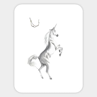 U for unicorn alphabet illustration, pencil illustration from my alphabet series Sticker